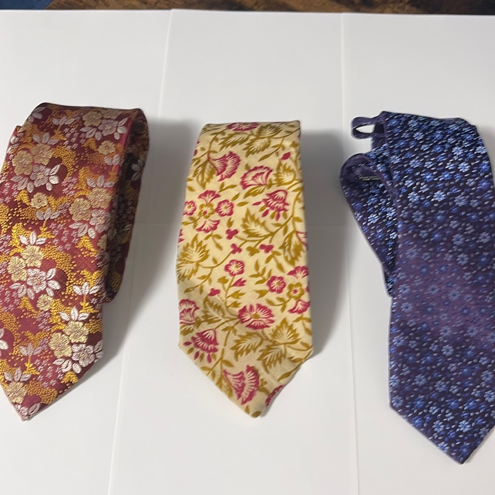 Lot of Three (3) Floral Ties